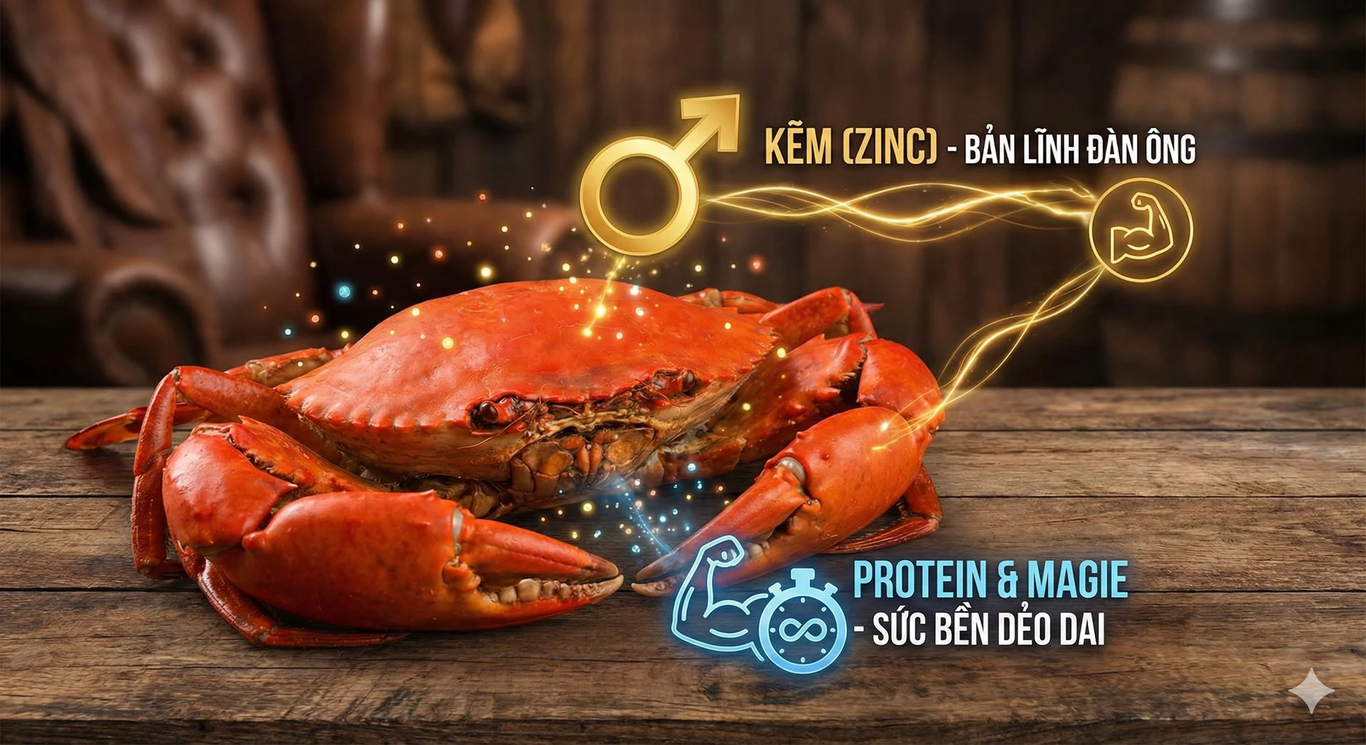 Cua biển hấp bia bổ dưỡng