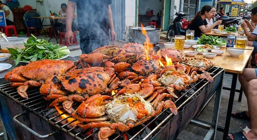 Cua Nướng Mọi Than Hoa: Giữ Trọn Vị Ngọt Nguyên Bản Của Biển Cả