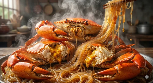 Miến Xào Cua Biển Tay Cầm: Sợi Dai, Thịt Ngọt