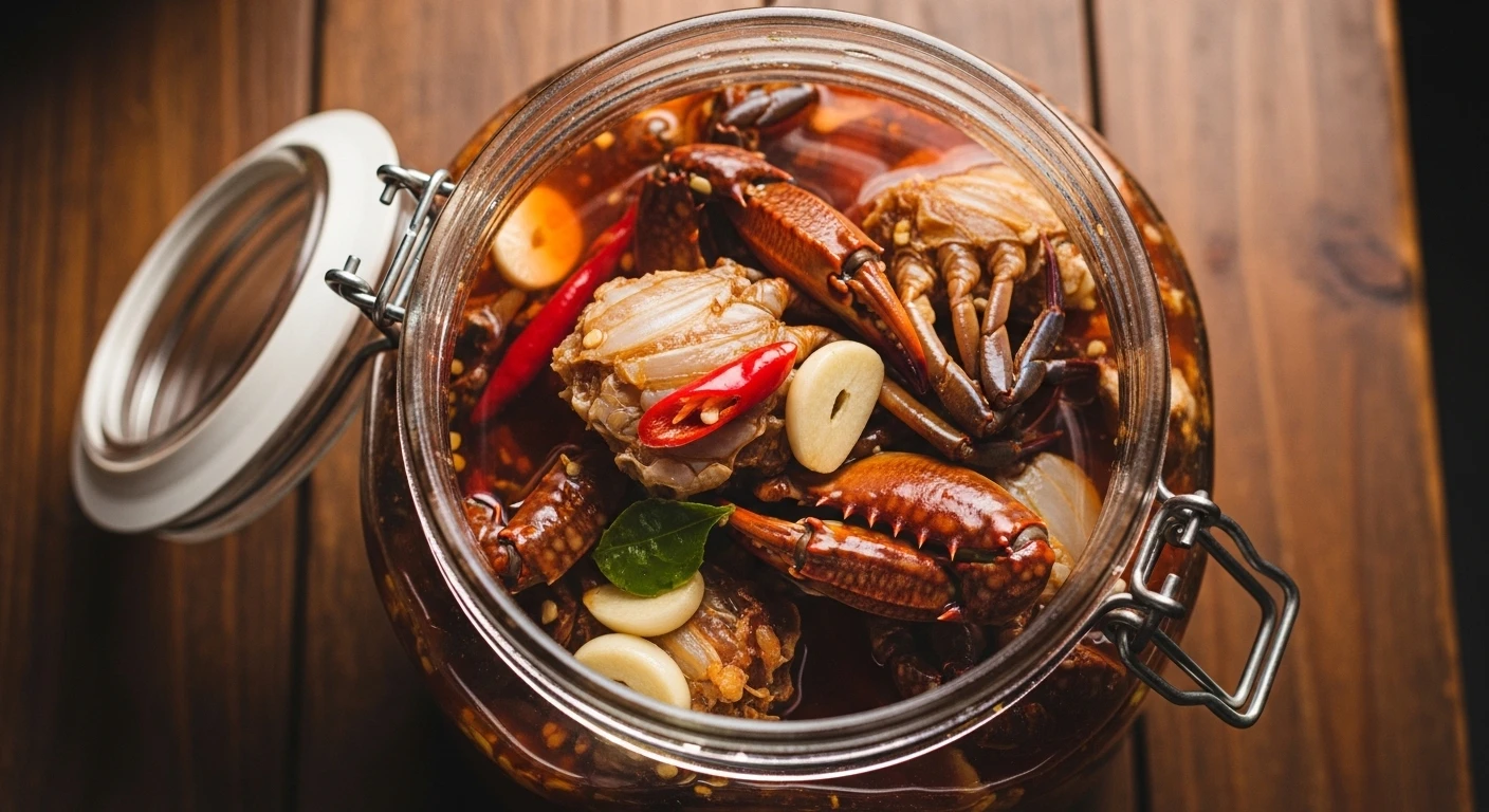 Ba khía muối được bảo quản trong hũ thủy tinh kín
