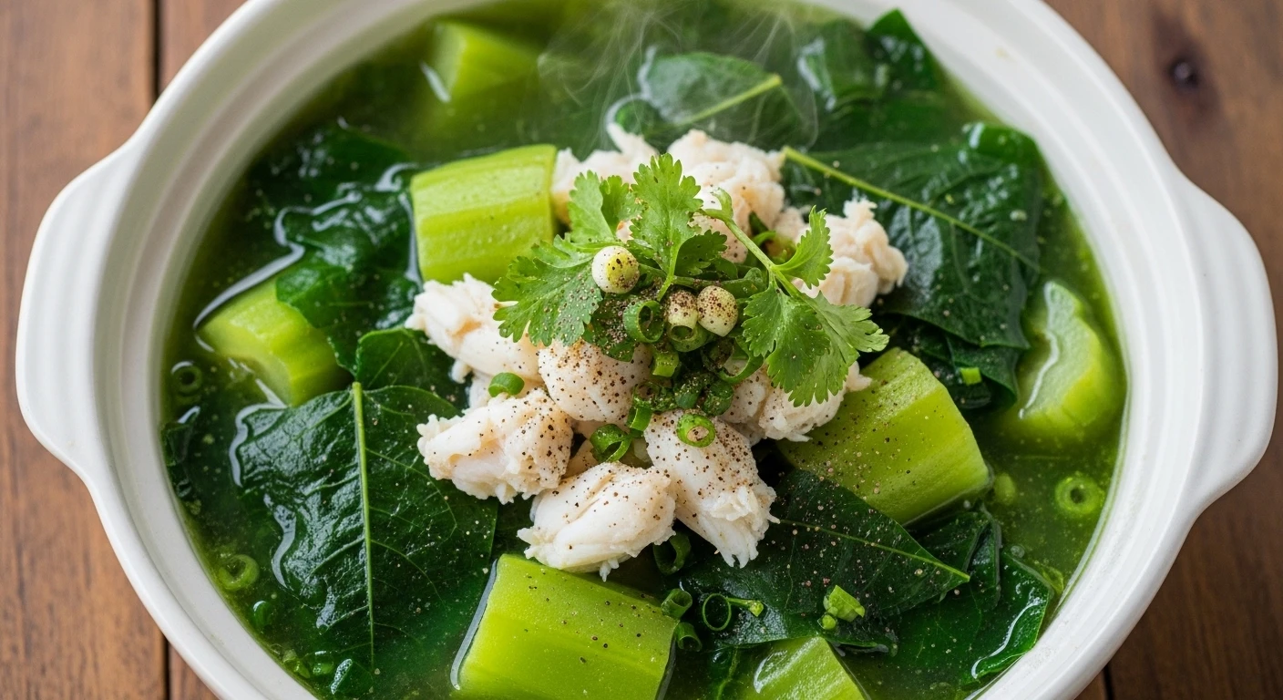 Tô canh ghẹ nấu rau đay mướp hương hấp dẫn