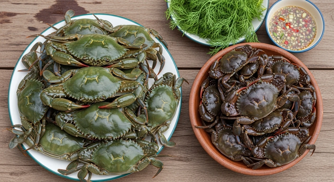 Ghẹ xanh và cua đồng tươi ngon