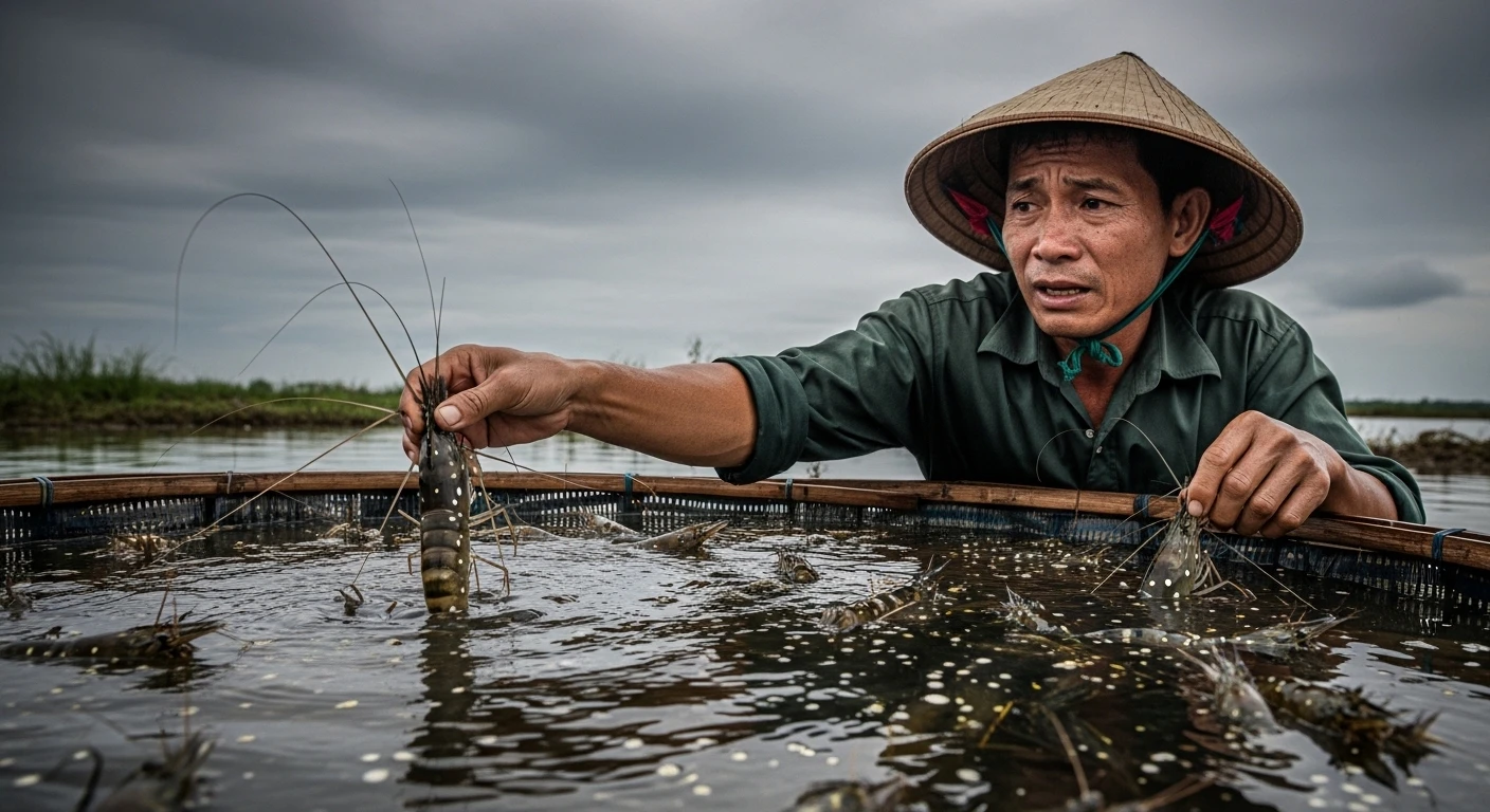 Bão Dịch Đốm Trắng Hoành Hành Ngành Nuôi Tôm Sú