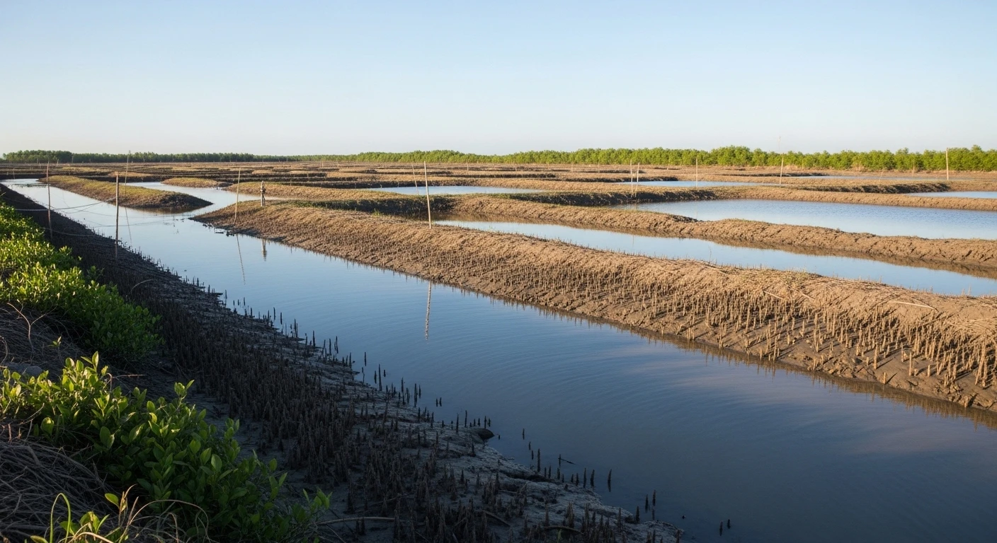 Khu vực kênh rạch, đầm tôm tự nhiên ở Cà Mau