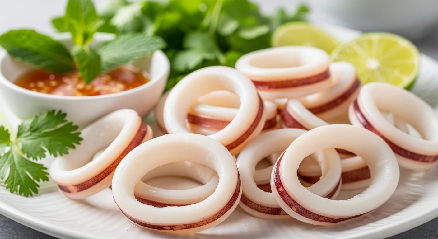 Mực ống luộc giòn sần sật