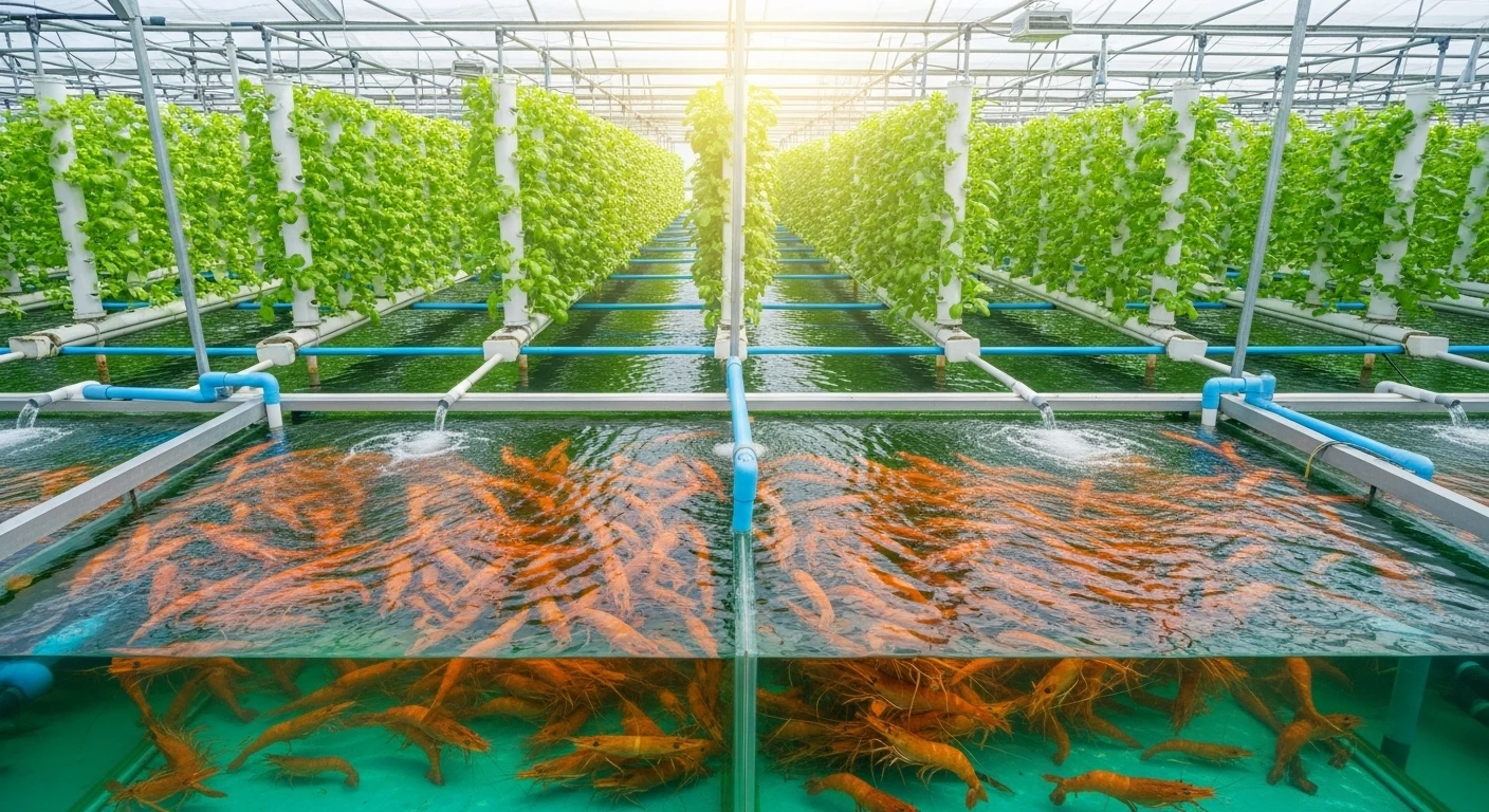 Mô hình nuôi tôm càng xanh trong nhà lưới Aquaponics