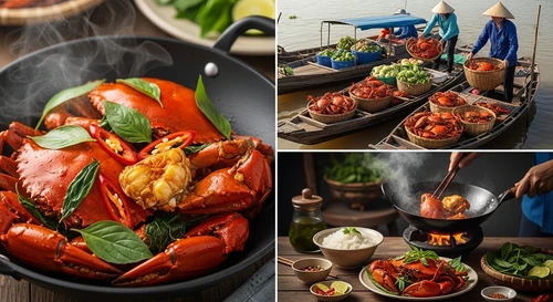 Stir-fried Mud Crab with Basil Leaves (Cua Xao La Que)