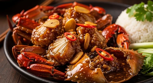 Blue Crab Caramelized in Garlic Sugar Fish Sauce