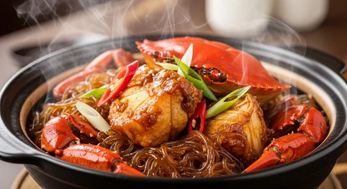 Hong Kong Style Claypot Crab with Glass Noodles
