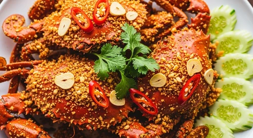 Cua Rang Muối Tôm Khô Tỏi Ớt