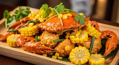Cua Xào Bơ Tỏi Bắp Ngọt