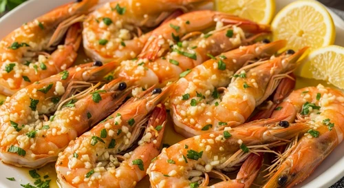 Oven-Baked Garlic Butter Giant Prawns
