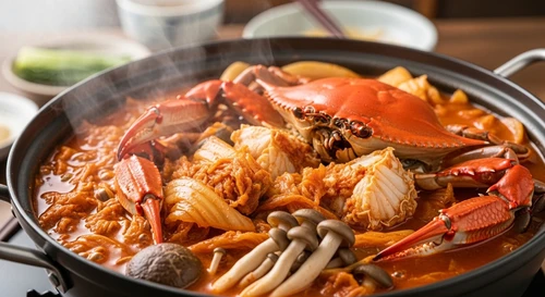 Kimchi & Oyster Mushroom Blue Crab Hotpot