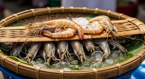 Market Scam: 'Fresh' Shrimp Hidden Under Layers of Ice and Dead Prawns