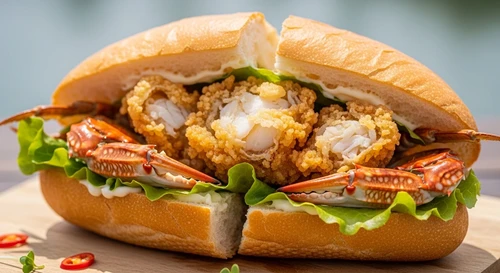 Crispy Fried Soft-Shell Blue Crab Sandwich