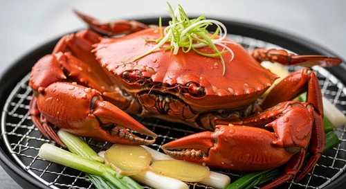 Cantonese Soy Sauce Steamed Crab with Scallion & Ginger