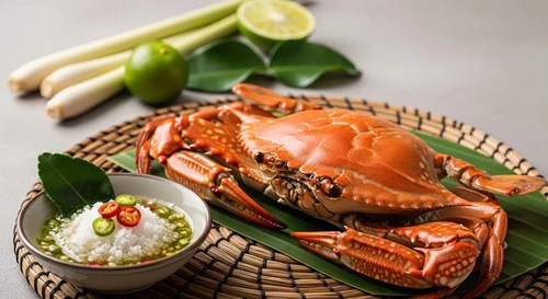 Steamed Blue Crab with Lemongrass & Lime Leaf Salt