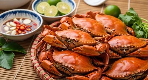 Steamed Crab with Premium Fish Sauce & Lime Leaves