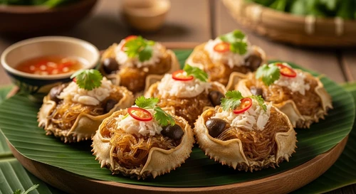 Stuffed Crab Shells (Mai Cua Don Thit)