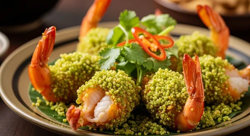 Tôm Chiên Cốm Dẹp Hà Nội Xanh Mướt