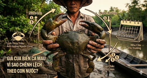 Cập nhật giá Cua Cà Mau: Vì sao có sự chênh lệch theo con nước?