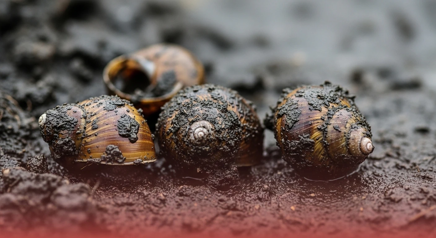 A warning sign over a bowl of undercooked snails