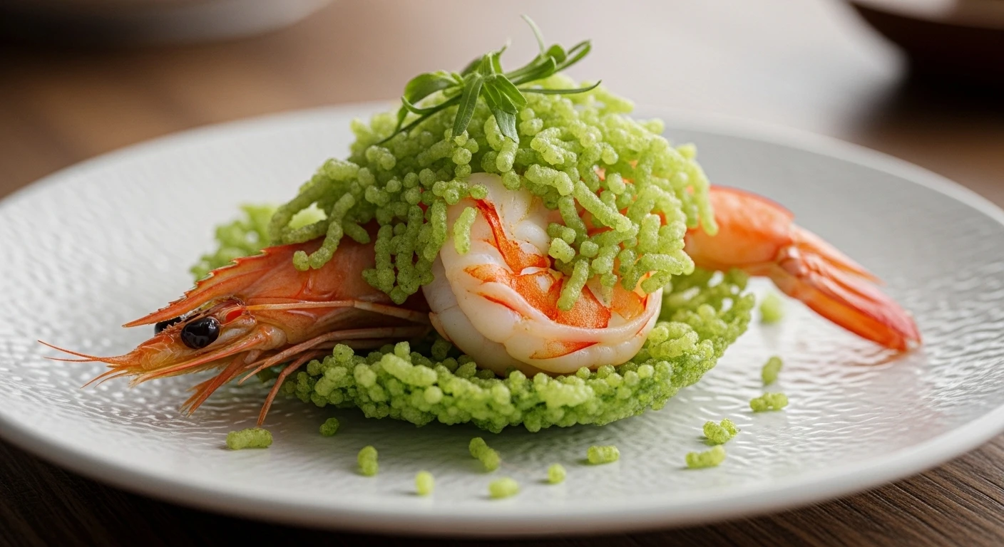 Hanoi Green Young Rice Fried Shrimp